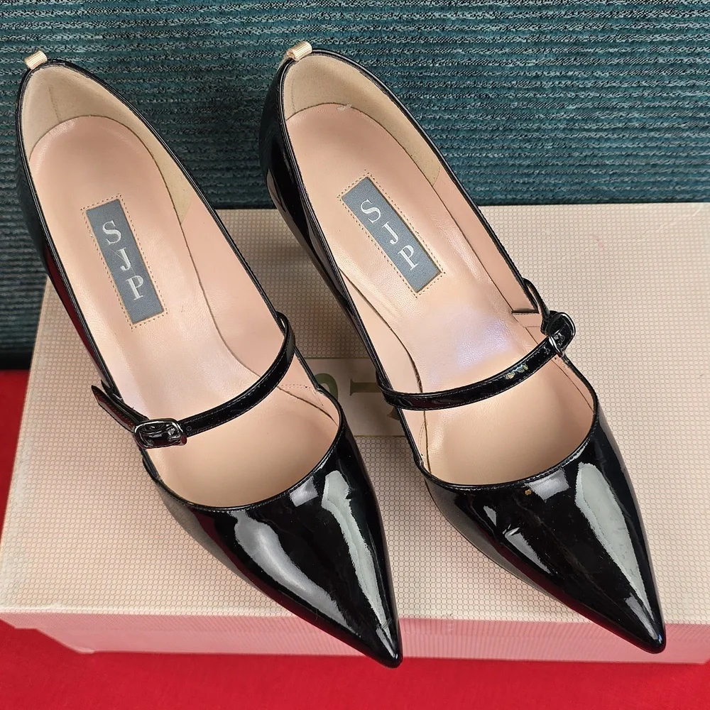 Sarah Jessica Parker Nirvana Patent Leather Pumps Made In Italy - Picture 10 of 16